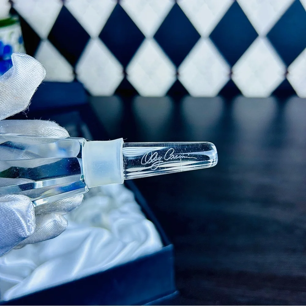 Oleg Cassini Crystal Bottle Stopper Duo| Jackie Kennedy Designer in Original Box